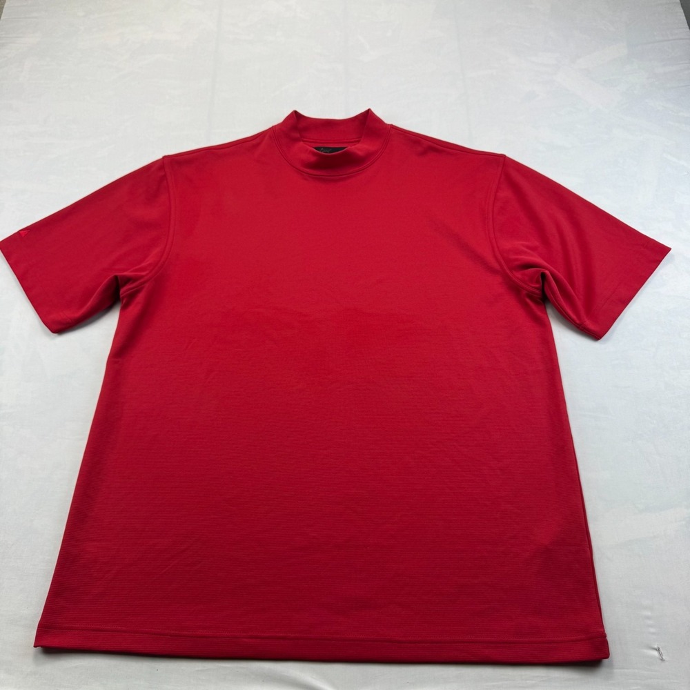 Greg Norman PlayDry Golf Shirt Mens XL Red Moisture Wicking Mock Neck Pullover